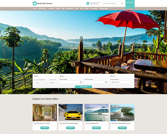 Buchen Sie Ihre Reise - Online-Buchung WordPress Theme