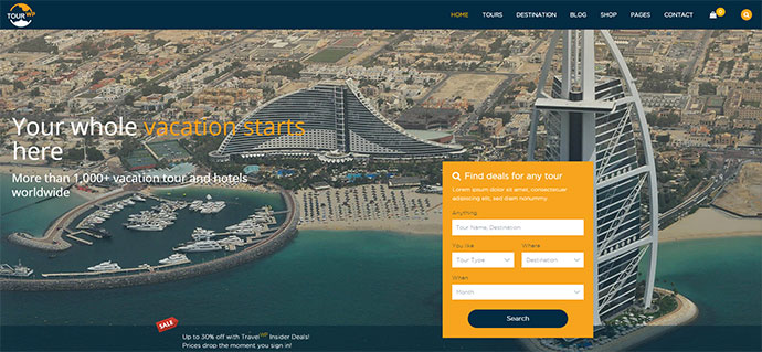 Tour WP - Travel & Tour WordPress Theme oder Reiseveranstalter und Reisebüro
