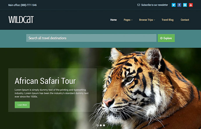 Wildcat - Reise- und Buchungs-WordPress-Theme