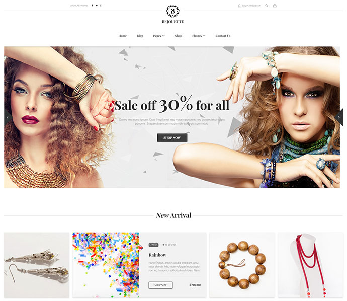 Bejouette - WordPress-Thema für handgefertigten Schmuckdesigner