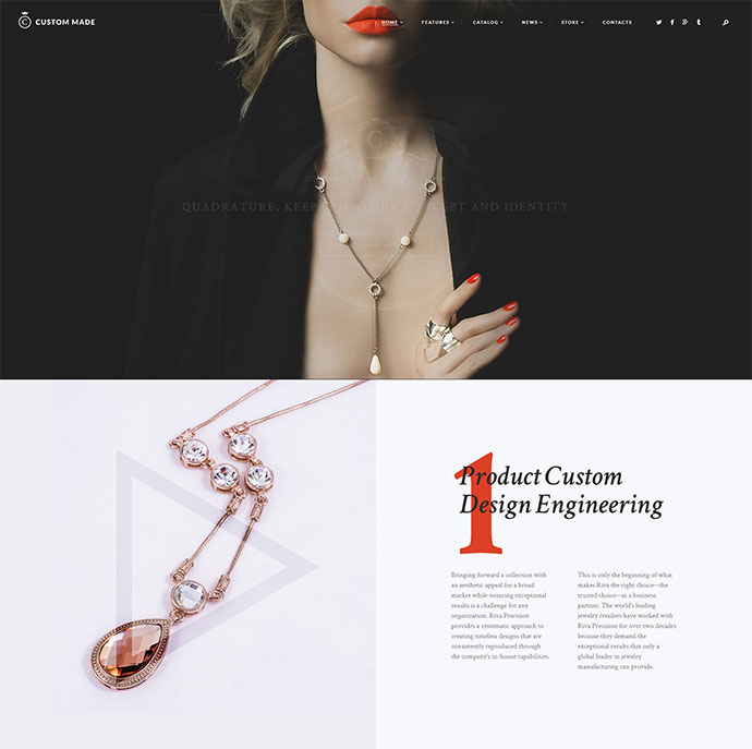 Nach Maß | Schmuckhersteller und -geschäft WordPress Theme