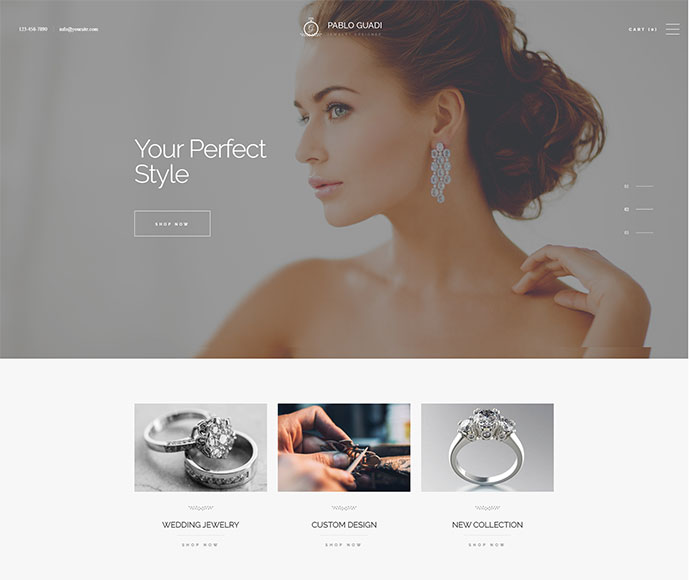 Pablo Guadi - WordPress Theme für Schmuckdesigner und Online-Shop für handgefertigten Schmuck