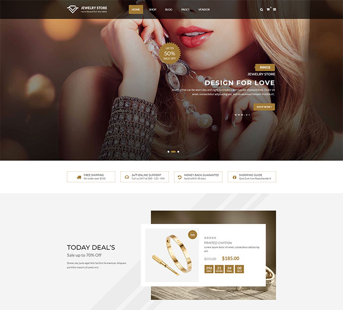 Karo - Handmade WooCommerce WordPress Theme für Schmuck und Diamanten