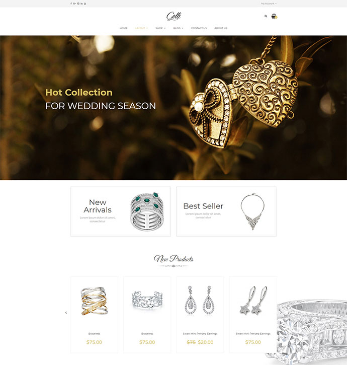 Gelli - WooCommerce Theme für Schmuck / Parfüm / Accessoires / Handmade Store