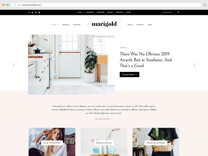 Ringelblume - Ein WordPress-Blog- und Shop-Thema