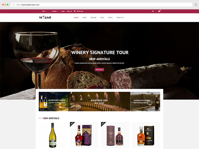 Wibar - Tema WordPress WooCommerce per vino, azienda vinicola e vigneto