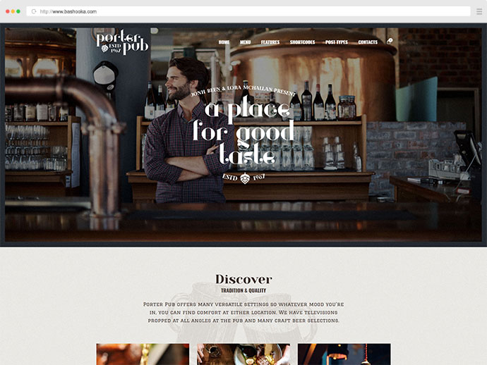 Porter Pub - Tema WordPress per ristoranti e bar