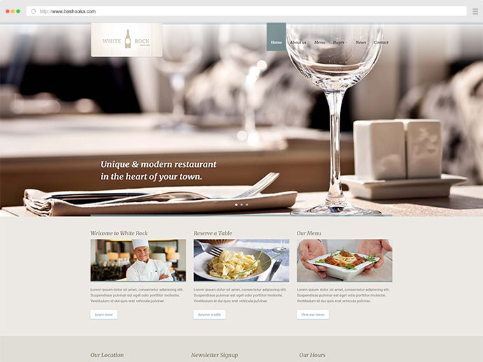 White Rock - Tema ristorante e azienda vinicola