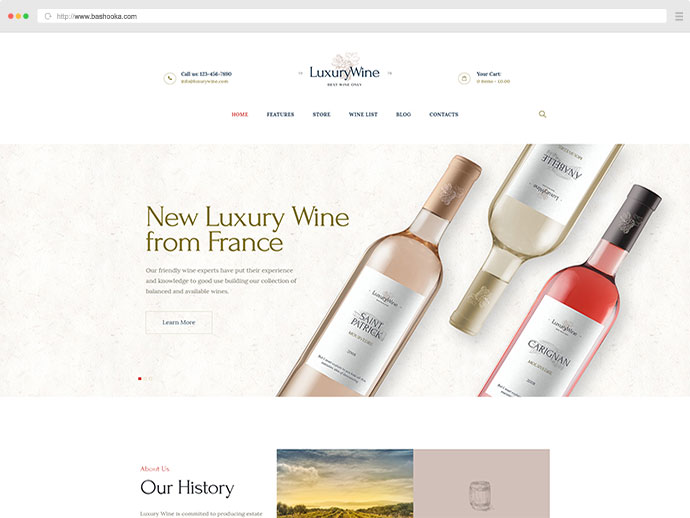 Vino di lusso | Tema WordPress per enoteca, azienda vinicola e enoteca