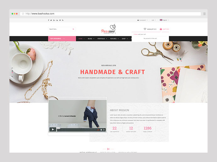 Passion - แฮนด์เมด & งานฝีมือ WooCommerce WordPress Theme