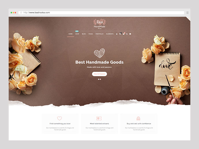 Zass - ธีม WooCommerce สำหรับศิลปินแฮนด์เมดและช่างฝีมือ