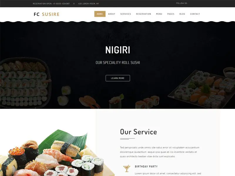 Kostenlose Restaurant-Website-Vorlage