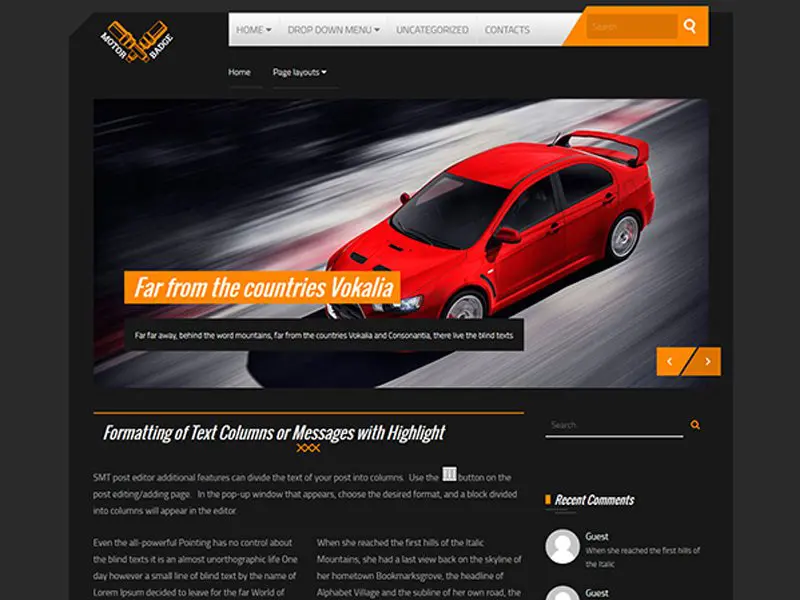 ธีม Wordpress รถฟรี