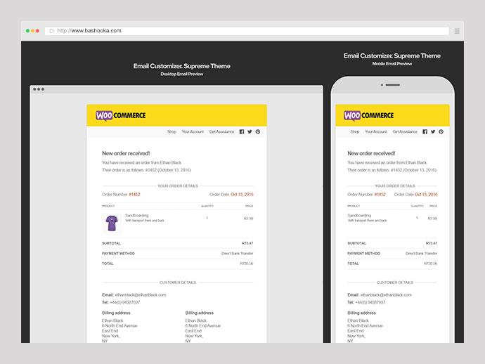 Personalizador de e-mail para WooCommerce