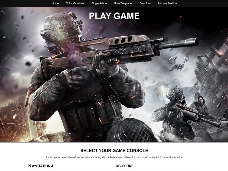 Jsr Play Game Modelo de Jogo Joomla Gratuito