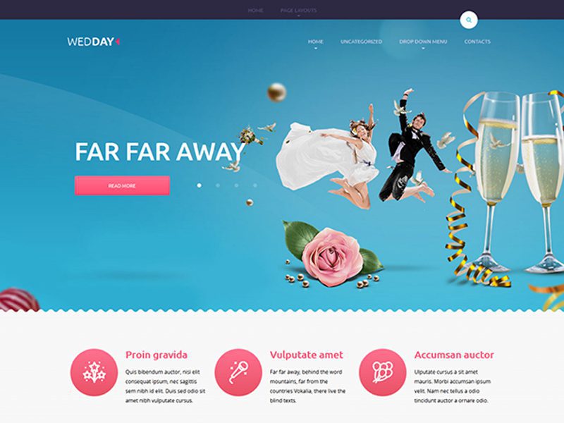Tema de casamento Wordpress de quarta-feira grátis