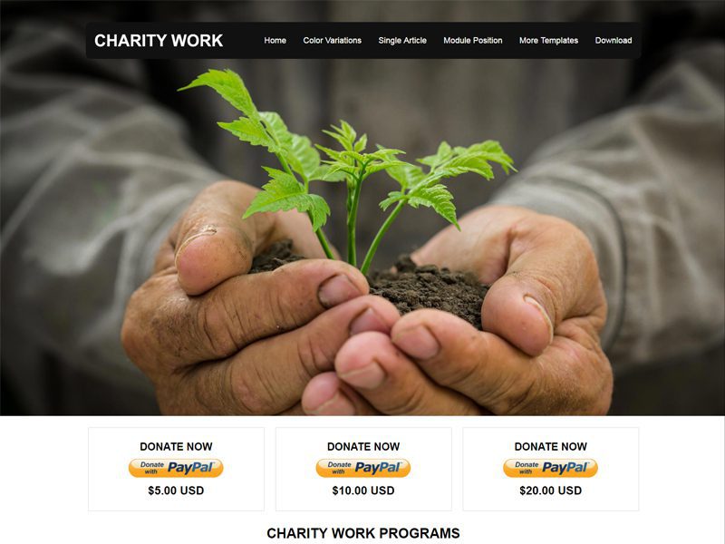 Jsr Charity Work Free Charities Template Joomla