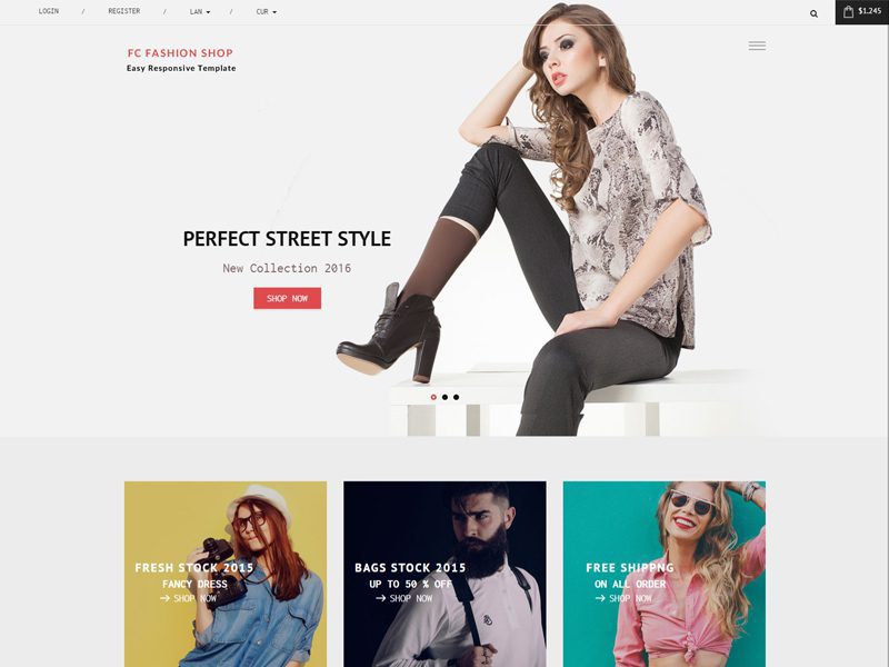 Fc Fashion Shop - Modelo de Moda Bootstrap