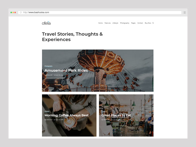 Ofelia - Persönliches WordPress-Blog-Thema für Reisen