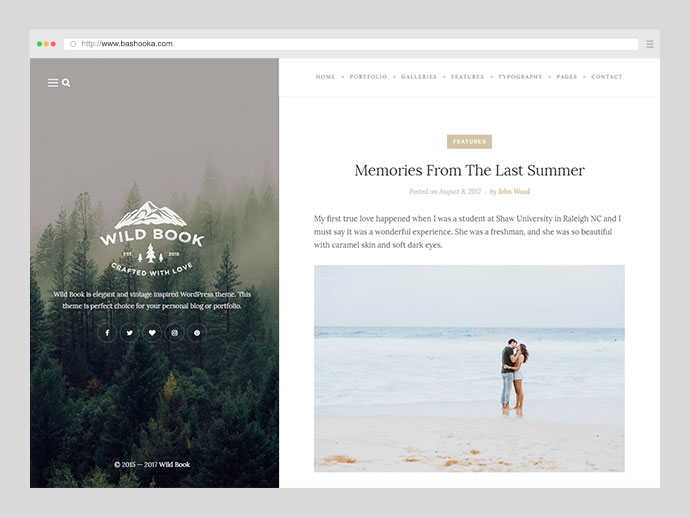 Wild Book - Persönliches WordPress-Blog-Theme für Vintage, Elegant und Sommer