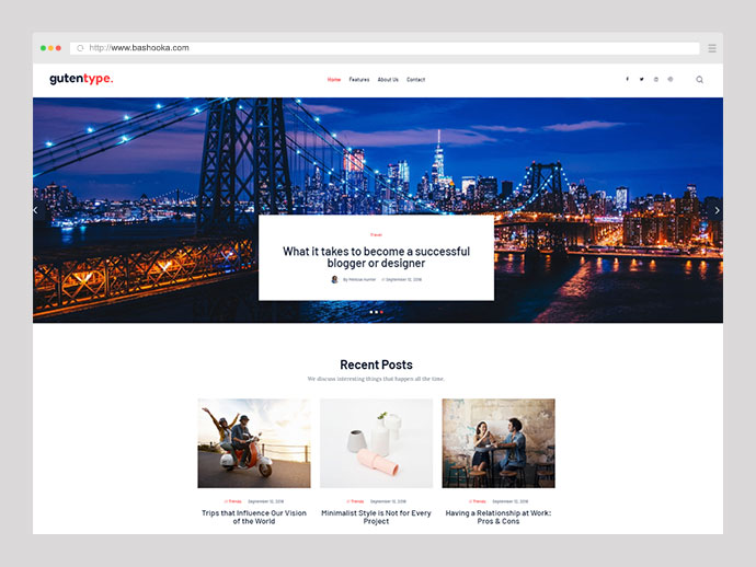 Gutentyp | 100% Gutenberg WordPress Theme für modernes Blog