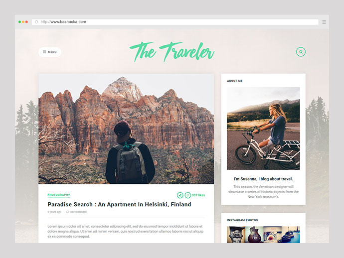 The Traveler – Responsives WordPress-Blog-Theme