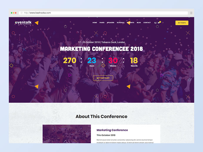 EvenTalk - 用於活動和會議的活動會議 WordPress 主題