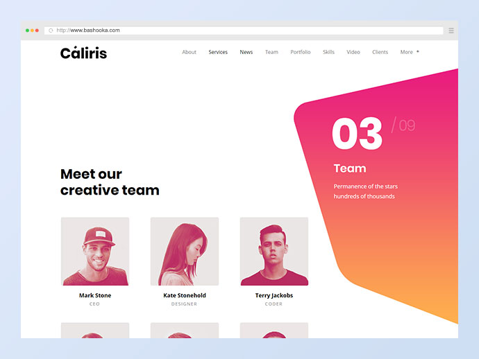 Caliris - 響應式一頁 WordPress 主題