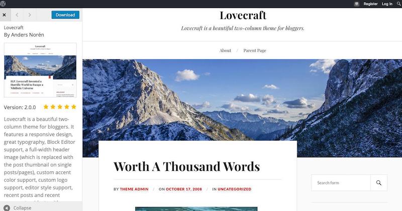 Lovecraft WordPress 主题