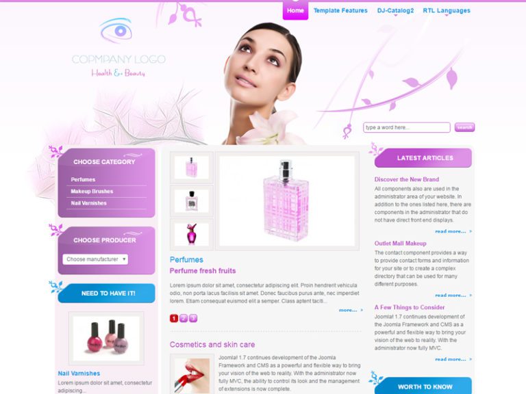 Jm Cosmetics Darmowy responsywny szablon Joomla Beauty