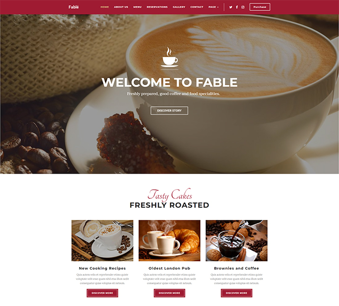 Fable - Restaurant Bäckerei Café Pub WordPress Theme