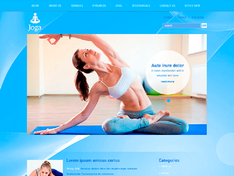 Joga – darmowy motyw Wordpress dla sportu