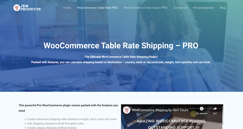 อัตราค่าจัดส่งตาราง WooCommerce