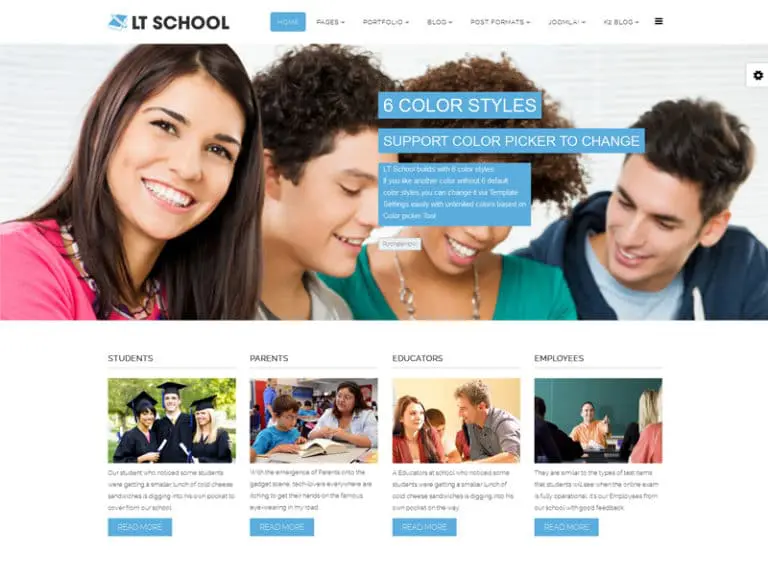 Modello di formazione Joomla reattivo gratuito di Lt School