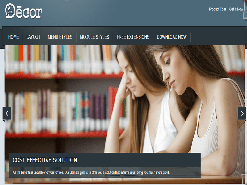 Jsn Decor – Template Joomla gratuito per il sito web dell'università
