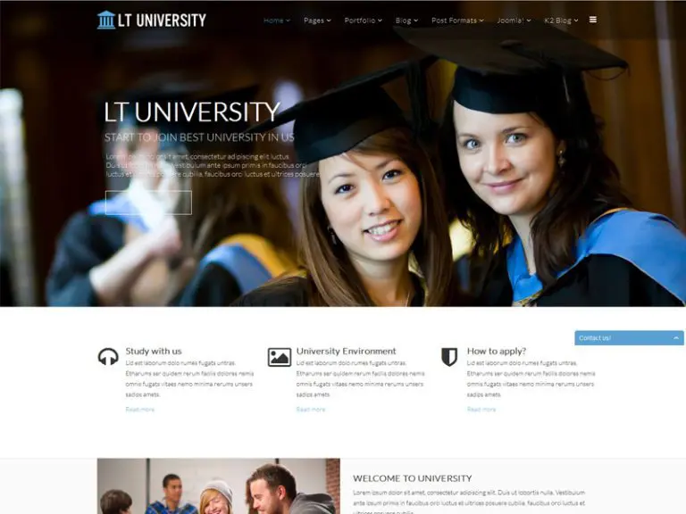 Lt University Modello Joomla gratuito per l'università
