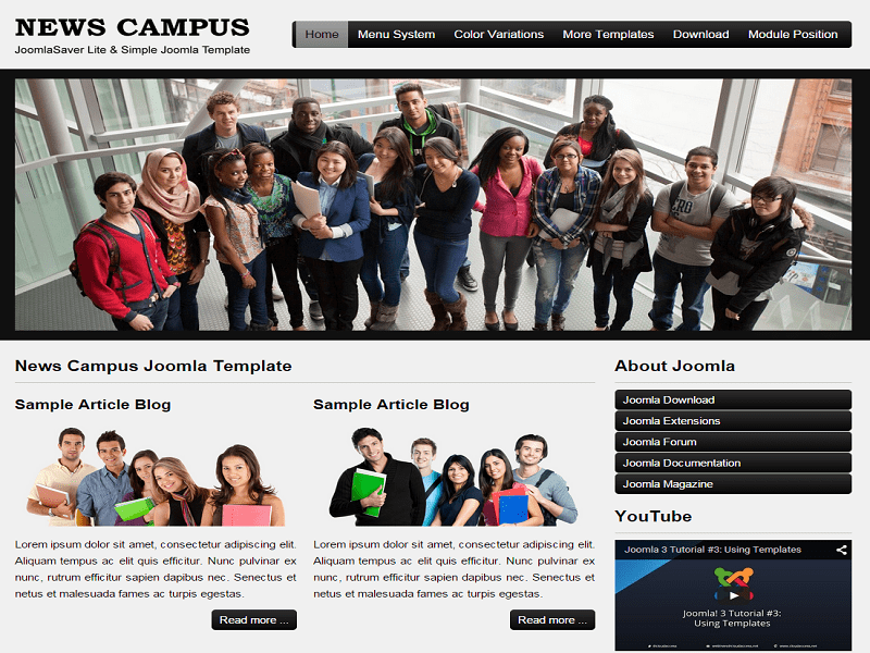 News Campus – Modello Joomla gratuito per l'università