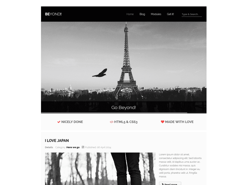 Oltre la fotografia Template Joomla gratuito