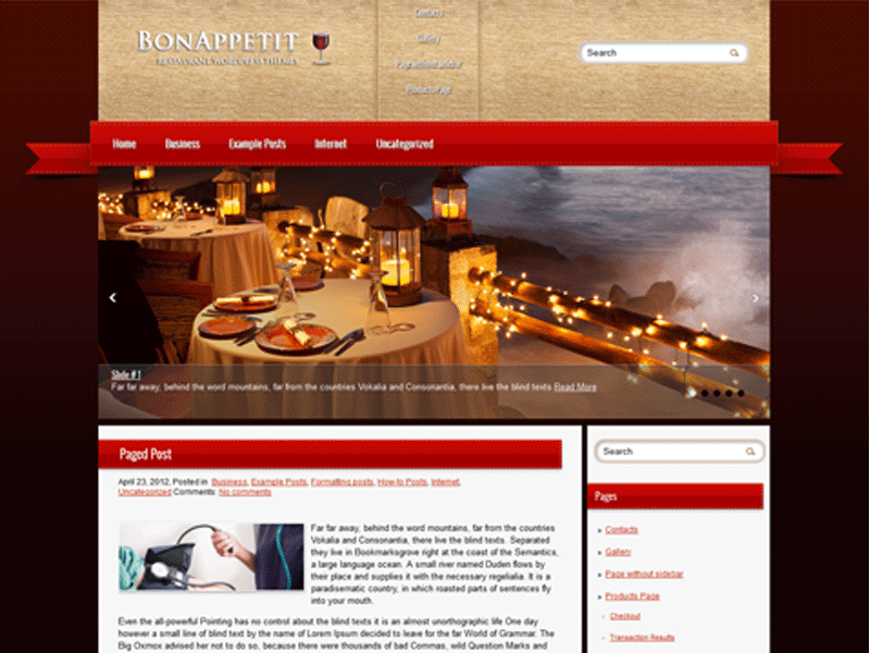Restauracja Bonappetit Darmowy motyw Wordpress