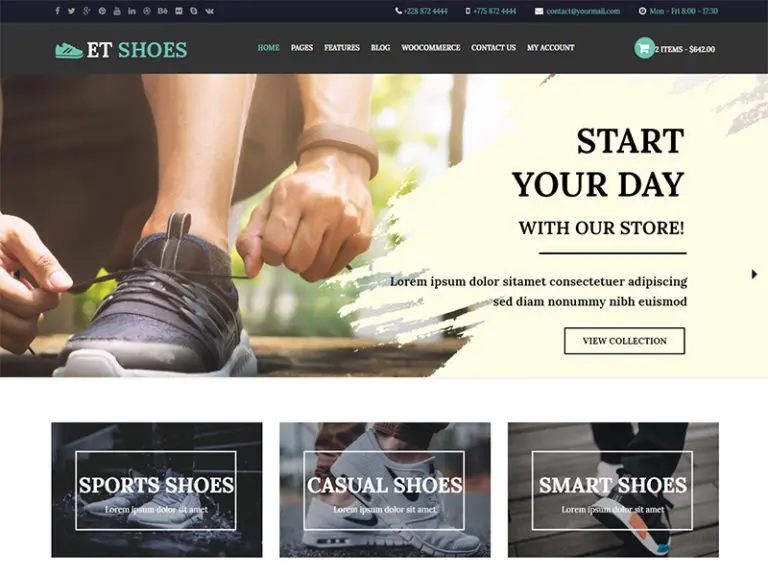 Et Shoes 免费响应鞋 Wordpress 主题