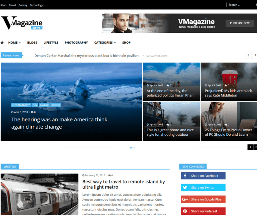 Wiadomości Vmagazine Darmowy blog WordPress Theme