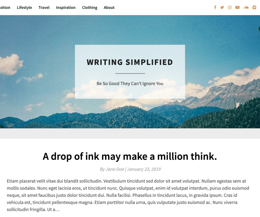 Bright Writing Free Wordpress Entertainment Theme