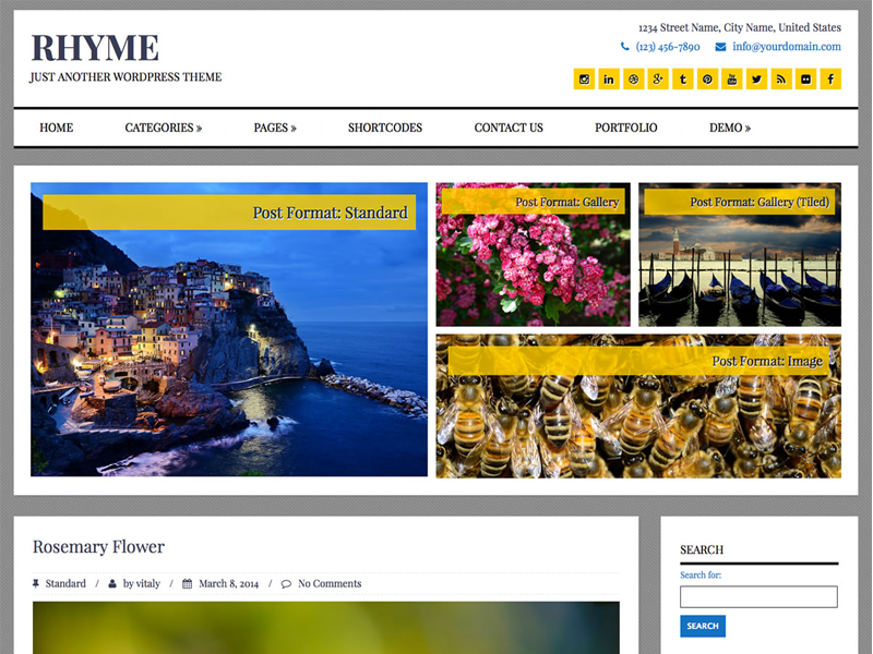 Rhyme Responsywny osobisty motyw Wordpress