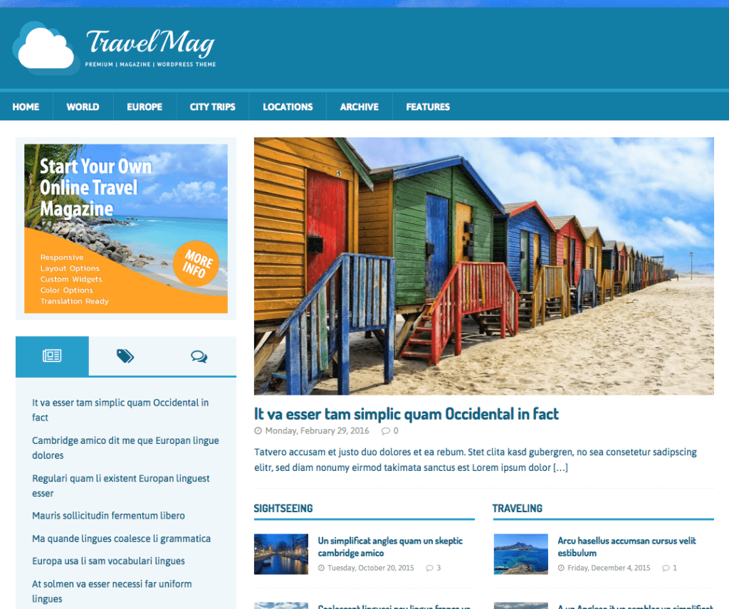 Mh Travelmag Darmowy świąteczny motyw Wordpress