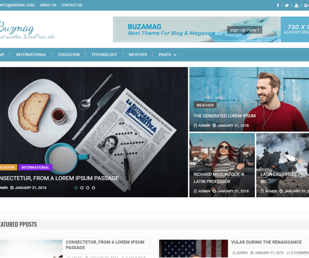 Buzmag Darmowy świąteczny motyw Wordpress