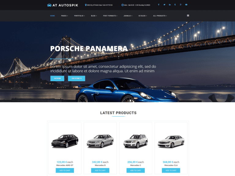 W Autospik Darmowy responsywny sklep samochodowy Szablon Joomla