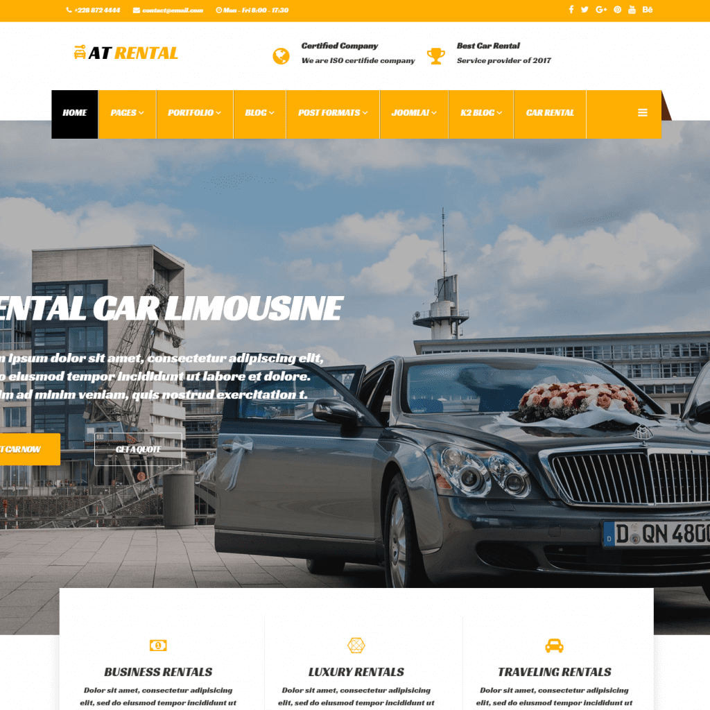Wypożyczalnia Free Joomla Car Rental Website Template