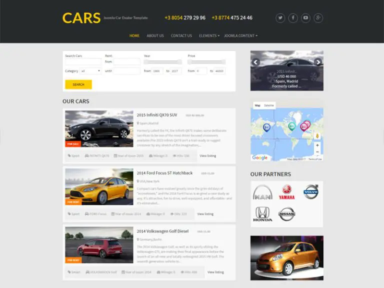 Samochody Darmowy szablon Joomla Cars