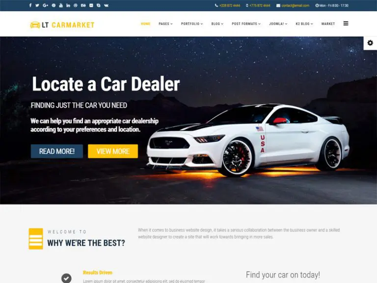 Lt Carmarket Darmowy szablon dealera samochodów Joomla
