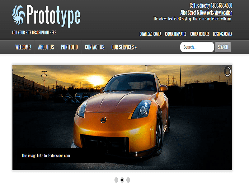 Typ prototypu – Joomla Template Cars